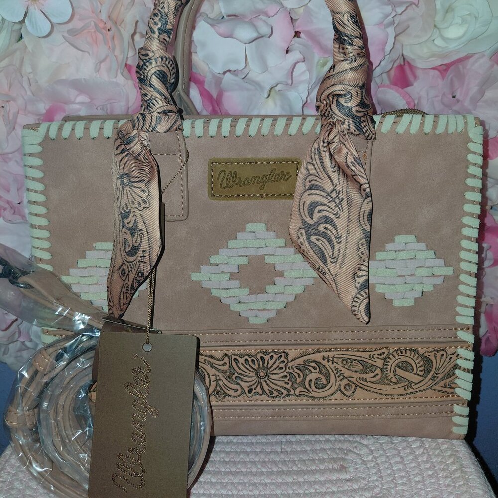 Wrangler Tooling Tote Western Satchel Handbags Top-handle